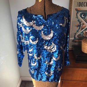 Vintage Sequined Moon Top